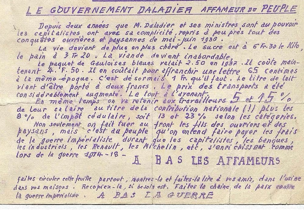 Contre le fascisme | Début de la guerre 3 Image 6 MRJ MOI