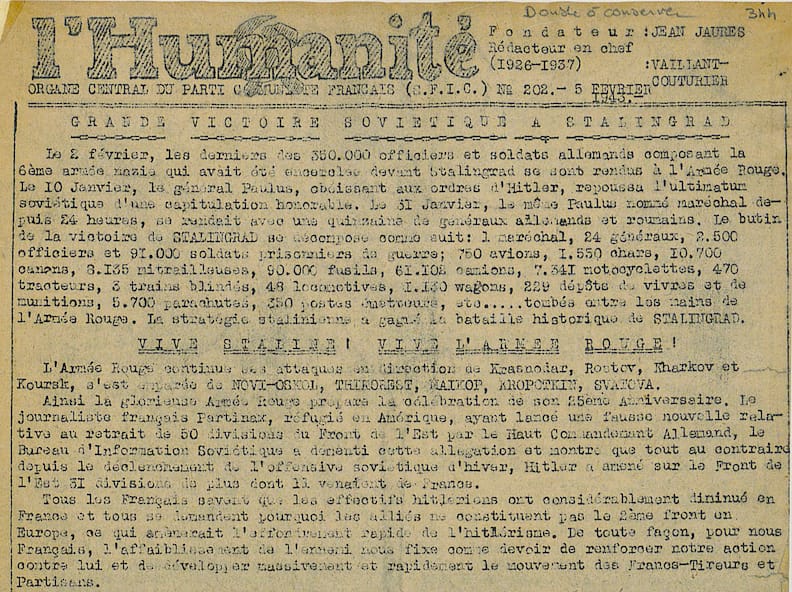 S10.PA2 .007 Humanite 5fev1943 p1 copie MRJ MOI