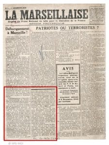 2 - Combat des FTP-M.O.I. au sud 18 s11.pa2 .012 la marseillaise 1dec43 mg2 MRJ MOI