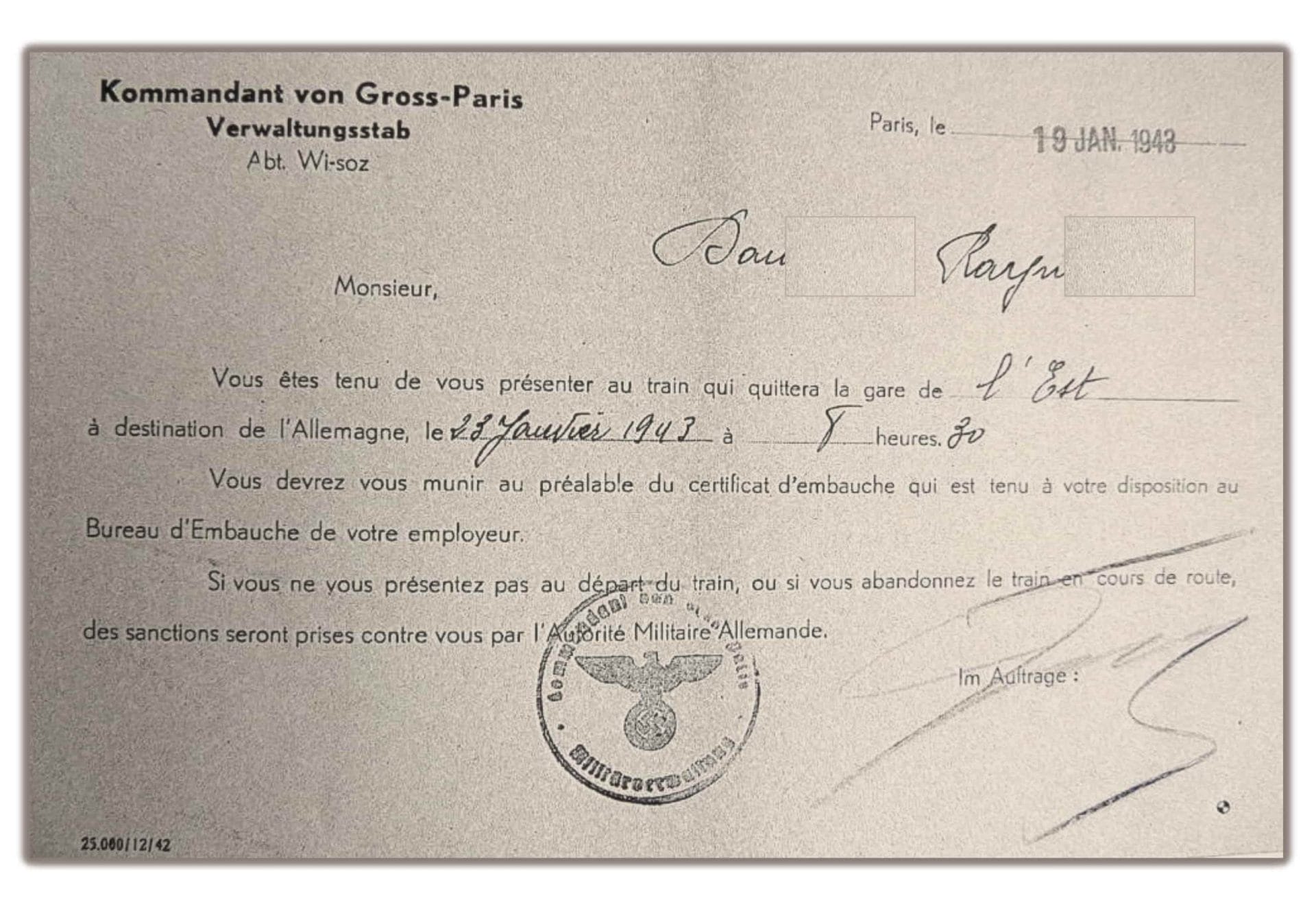 1 - Service du travail obligatoire et propagande 18 s12.pa1 .002 convocation sto snecma mg scaled MRJ MOI