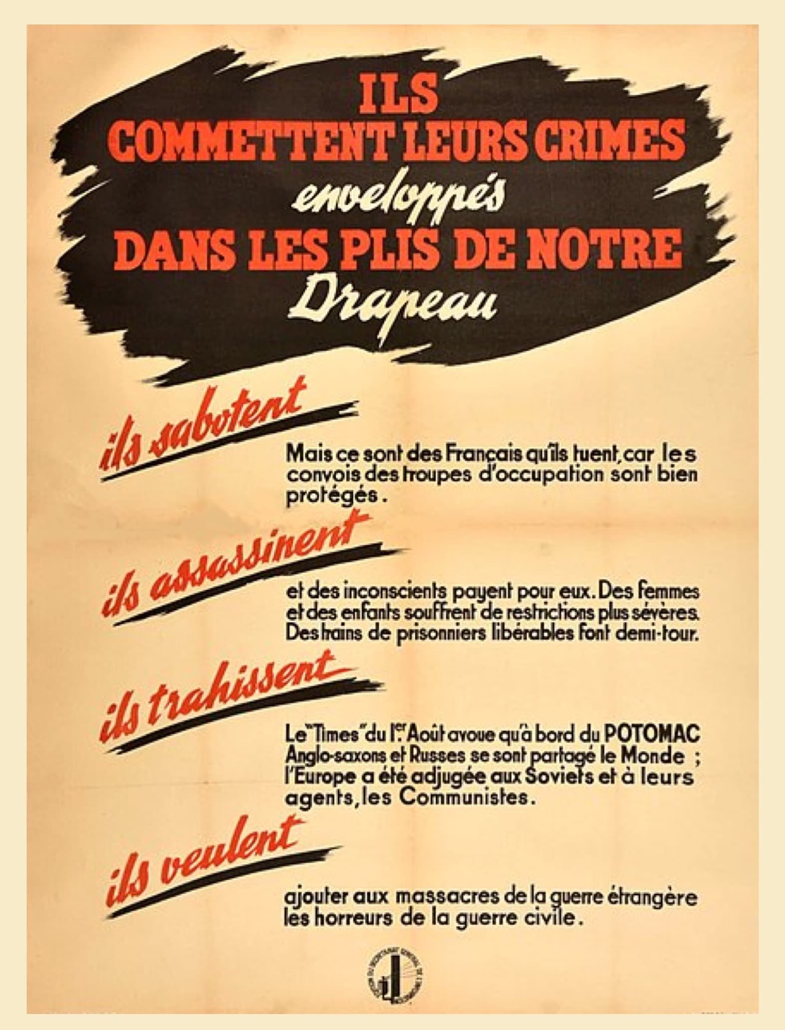 1 - Service du travail obligatoire et propagande 29 s12.pa1 .012 affiche contre resistance mg MRJ MOI