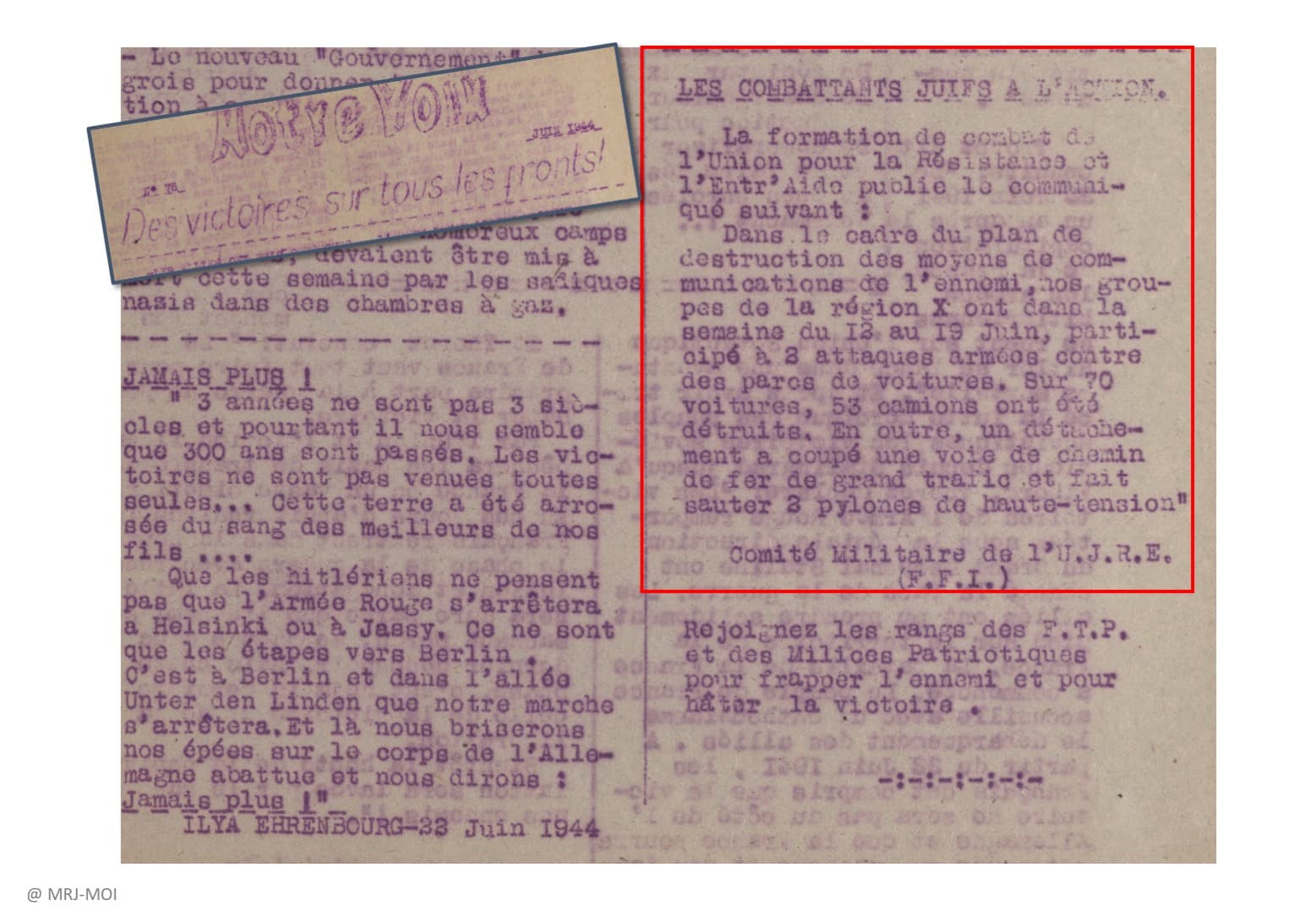 1 - Vers l’insurrection nationale 40 MRJ MOI