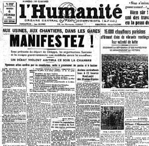 1 - Un front uni contre deux dangers communs 1 s2.pa1 .001 humanite 6fev1934 0 MRJ MOI