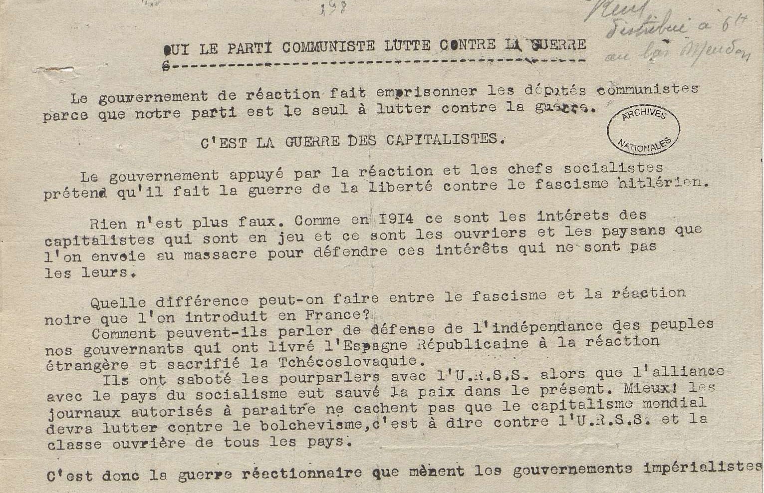 3 - Mise en place de l’information clandestine par la section juive de la M.O.I. 21 s2.pa3 .005 tract renault MRJ MOI