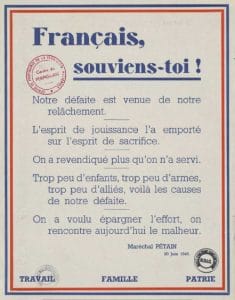 2 - De la collaboration à l’antisémitisme d'État 15 s3.pa2 .012 affi.rev .nationale juin 1940 MRJ MOI