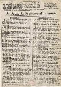 3 - Actions clandestines de la section juive de la M.O.I. 4 s3.pa3 .002 humanite 7juil 1940 MRJ MOI