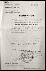 4 - Second statut des Juifs 10 s4.pa4 .007 administrateur 1941 min MRJ MOI