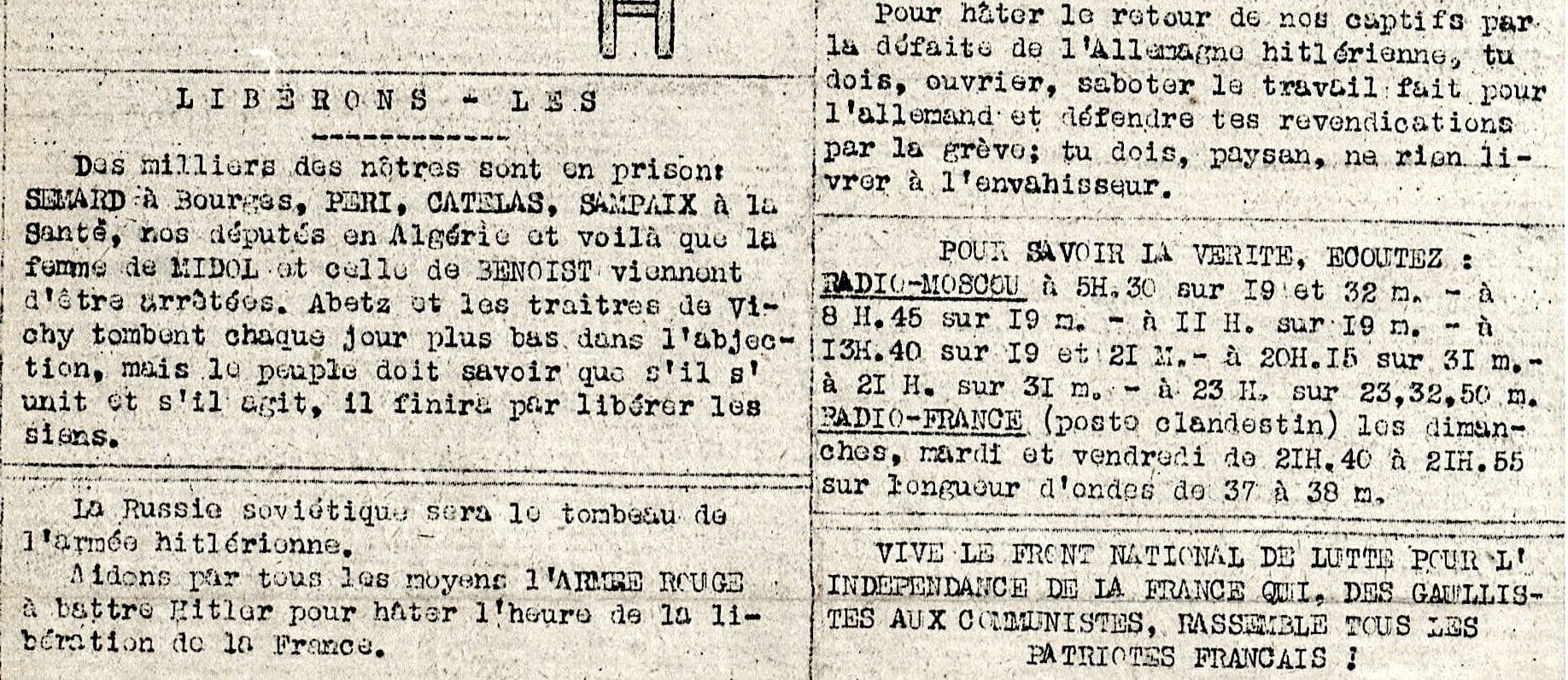 3 - Manifestations anti-hitlériennes et répression 35 s5.pa3 .005 humanite radio moscou MRJ MOI