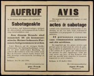 3 - Manifestations anti-hitlériennes et répression 14 s5.pa3 .009 affiche arrestation communistes juil1941 MRJ MOI