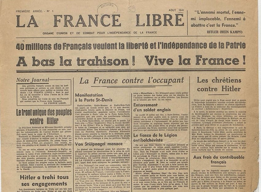 3 - Manifestations anti-hitlériennes et répression 46 s5.pa3 .014 france libre aout1941 MRJ MOI