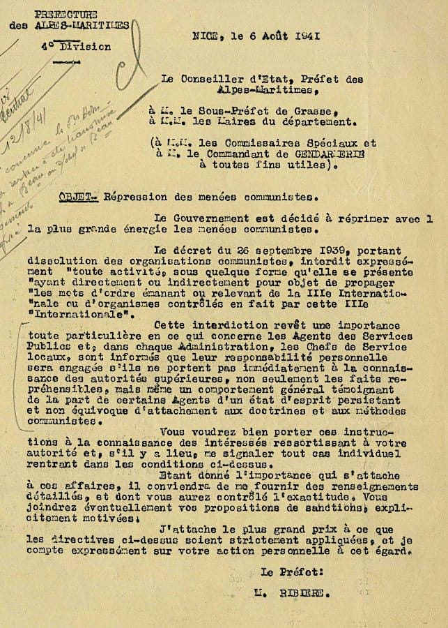 3 - Manifestations anti-hitlériennes et répression 47 s5.pa3 .016 repression communiste 6aout 41 MRJ MOI