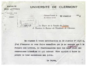 1 - La « solution finale » selon les nazis 7 s8.pa1 .005 corresp.doyenfac. epurat.19jan42 min MRJ MOI