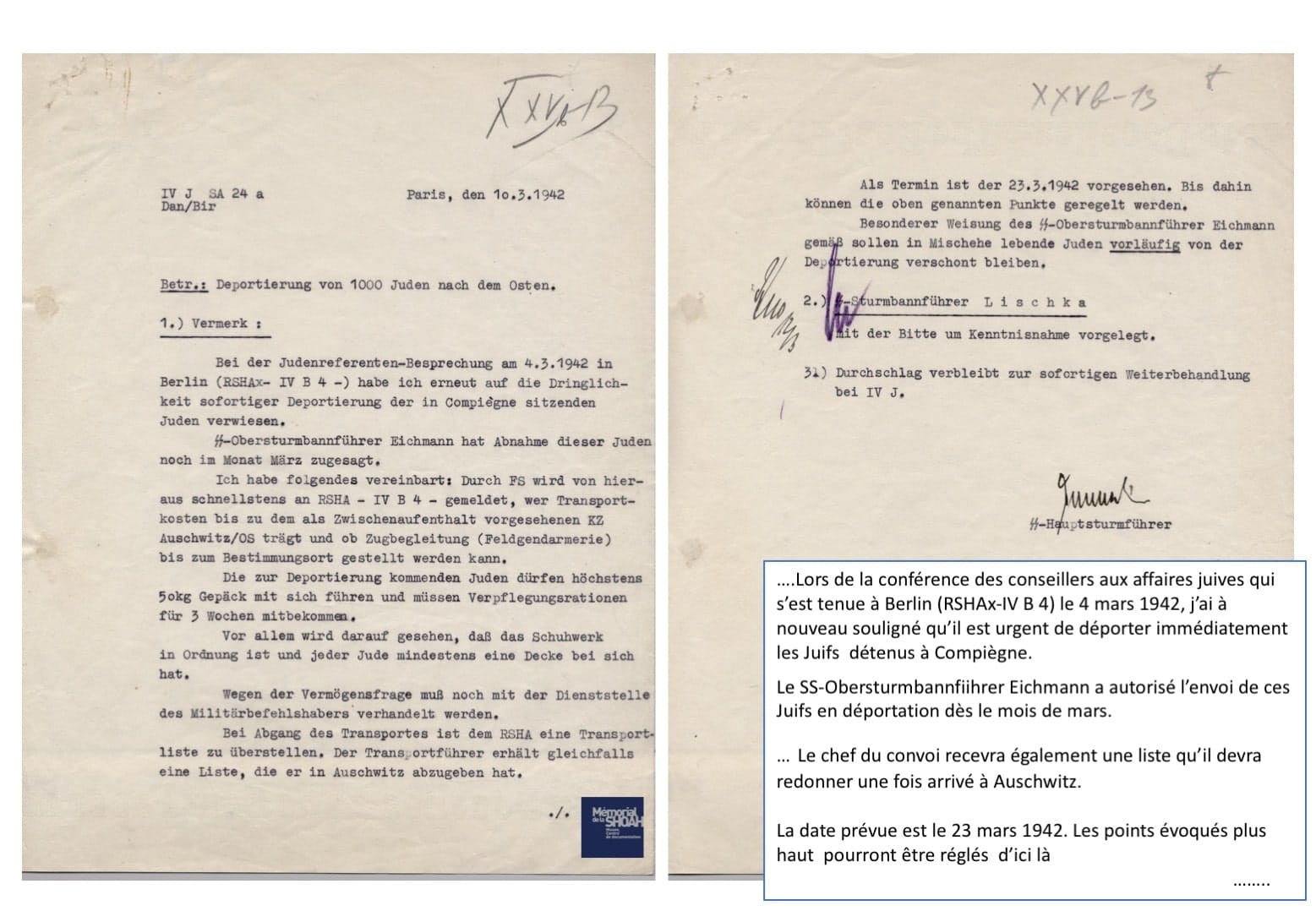 1 - La « solution finale » selon les nazis 40 s8.pa1 .015 dannecker compiegne xxvb 13 min MRJ MOI