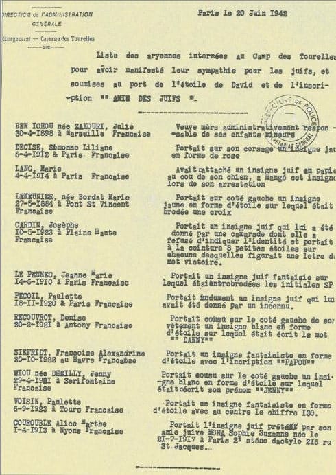 3 - L'appel de « Solidarité » – la Rafle du Vel’d’Hiv 44 s8.pa3 .008 aryennes portant etoile 20 juin 1942 min MRJ MOI