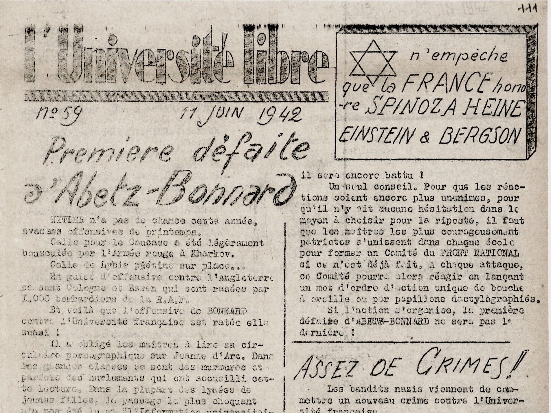 3 - L'appel de « Solidarité » – la Rafle du Vel’d’Hiv 45 s8.pa3 .009 universite libreext juin 1942 min MRJ MOI